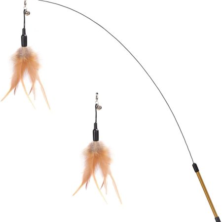 34.5-inch feather cat wand toy