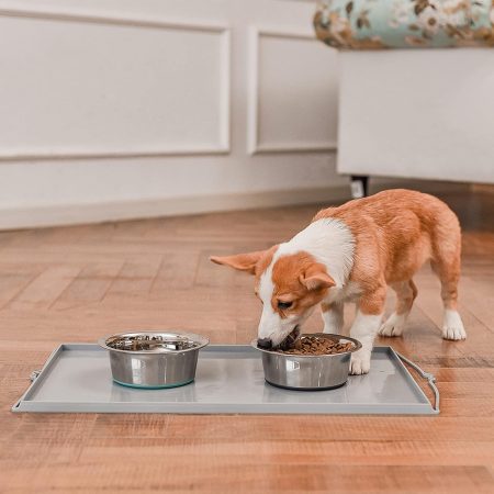 3-cup capacity stainless steel non-slip dog bowls (2-pack)
