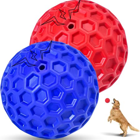Bite-Resistant Squeaky Pet Ball (Pack of 2)