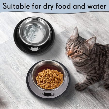 Stainless steel pet food and water bowls (10-pack)